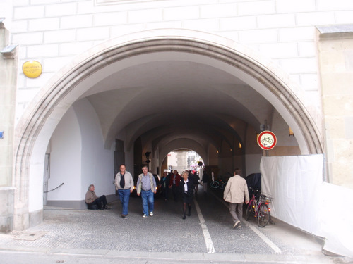 Tunnel of conflicting signs.